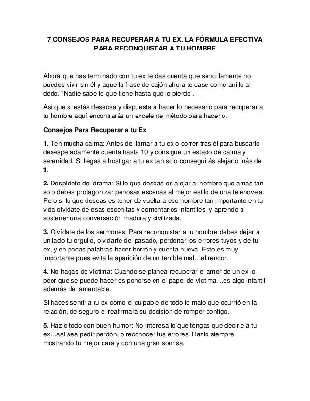 7 consejos para recuperar a tu ex. la fórmula efectiva 7 consejos para recuperar a tu ex. la fórmula efectiva