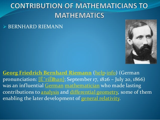 bernhard riemann and calculus 7 contributionsof indian mathematicians to mathematics bernhard riemann and calculus 7 contributionsof indian mathematicians to mathematics