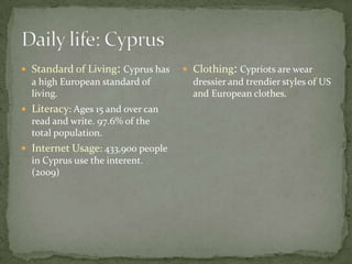 Type of Government: RepublicChief of State and Head of Government: President Demetris (since February 2008)Legislative Branch: 80 seats total. 56 assigned to the Greek Cypriots  and 24 seat to Turkish Cypriots.Judicial Branch: Supreme CourtPolitical: CyprusPresident Demetris