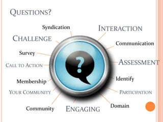 Attend CoP F2F meetings at national conferences