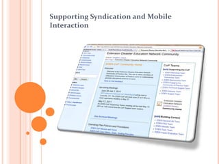 Supporting Syndication and Mobile Interaction