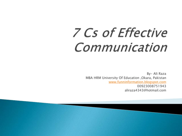 7c's of effective business communication #mba #communication | PPT