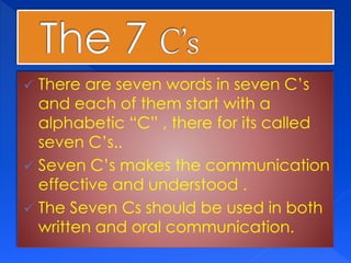 Seven C's | PPT