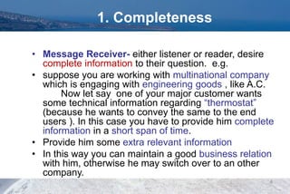 Functional English 29. 7C's of Communication. Code 0079 | PPT