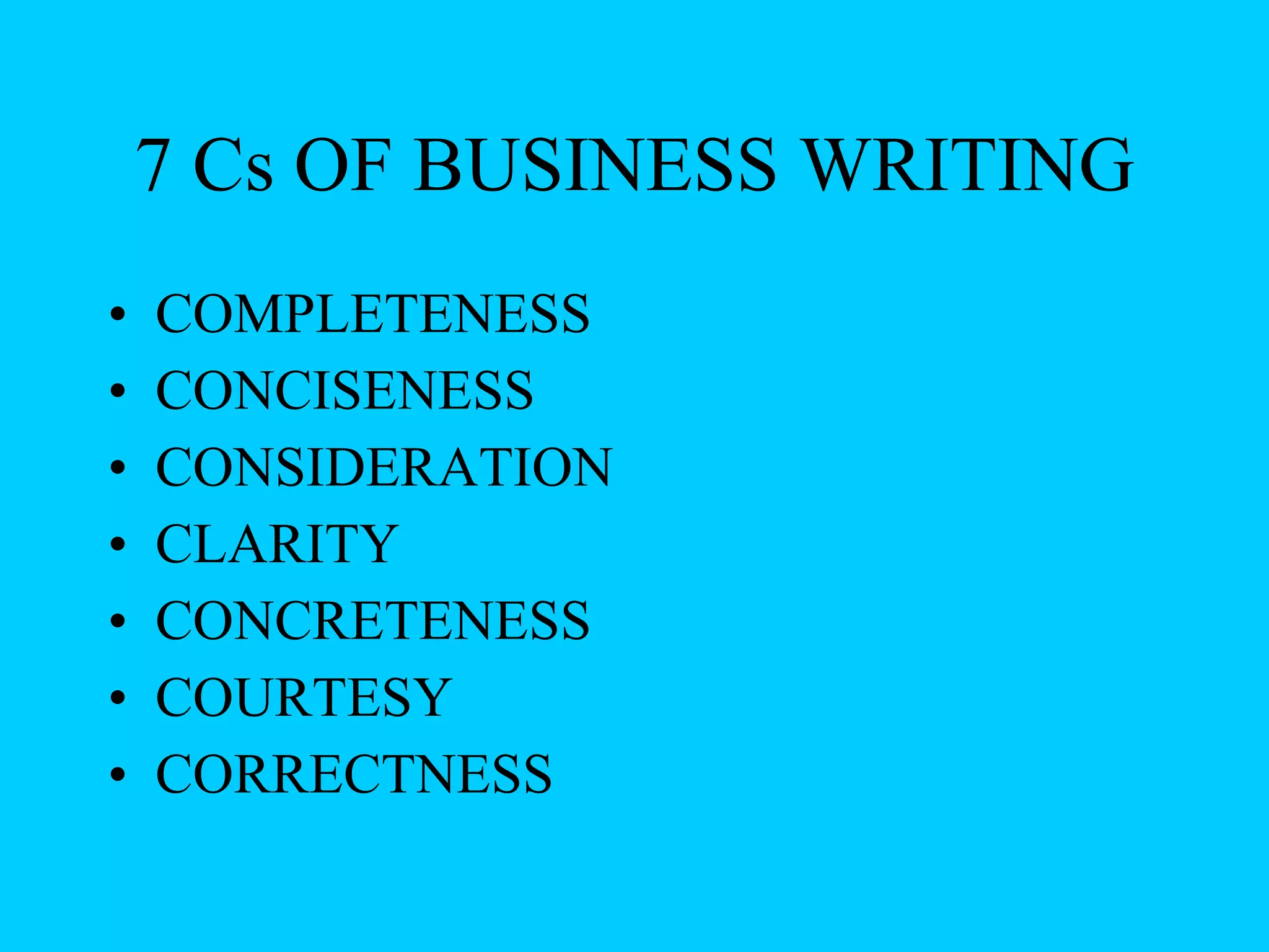 7 Cs Ppt With Excercises | PPT