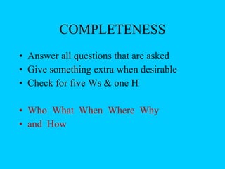 7 Cs Ppt With Excercises | PPT