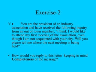 7 Cs Ppt With Excercises | PPT