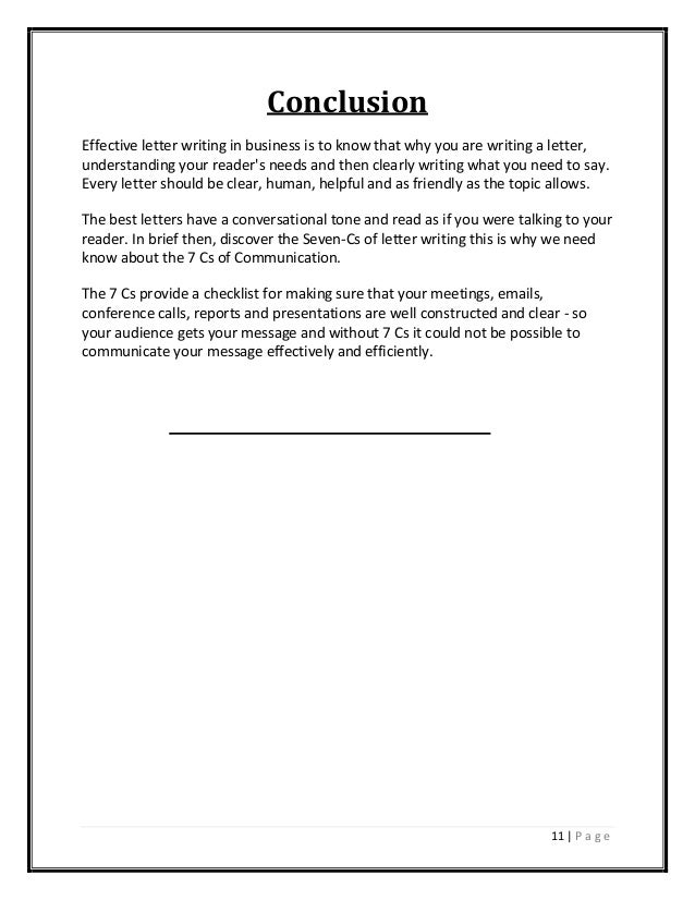 7cs business communication letter conclusion