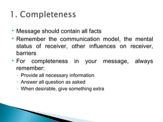 Completeness Message 7 cs extended | PPT
