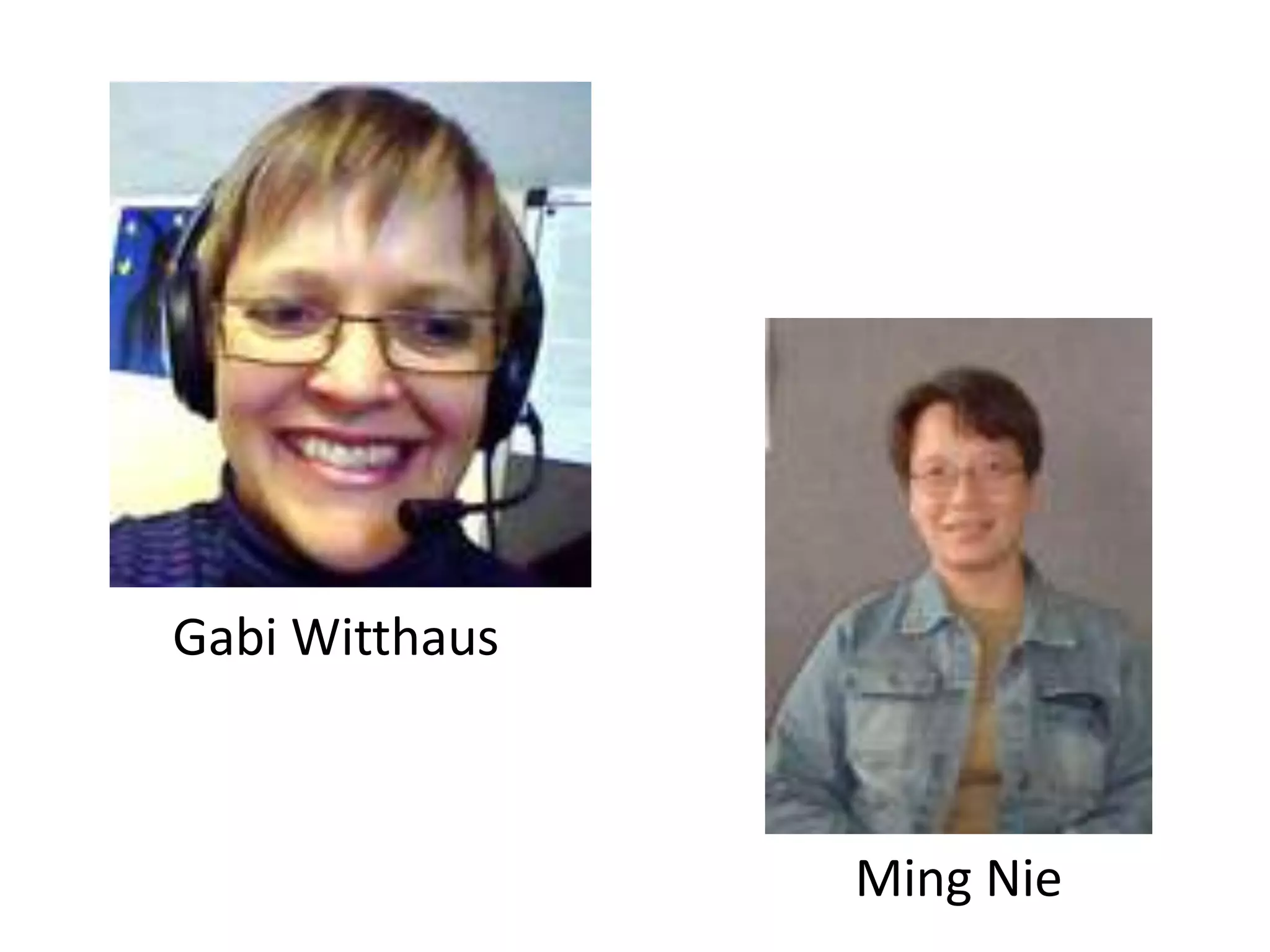 Gabi Witthaus



                Ming Nie
 
