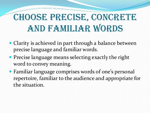 precise language