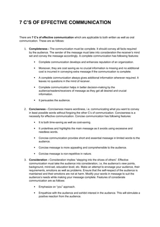 7 cs of communication | PDF