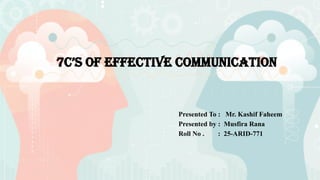 7c’s Of Effective Communication.pptx presentation | PPTX