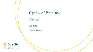 1
Cycles of Empires
TED Talk
Feb 2020
Canada Strategy
 
