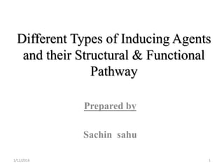 Different Types of Inducing Agents
and their Structural & Functional
Pathway
Prepared by
Sachin sahu
1/12/2016 1
 