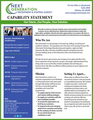 Next Generation Recruitment and Staffing Agency Capability Statement | PDF