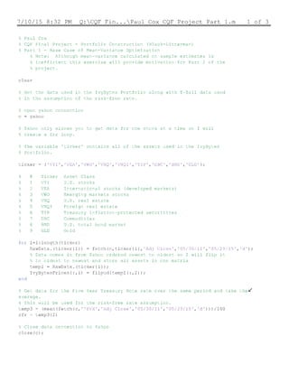 Paul Cox CQF Final Project with MatLab code | PDF