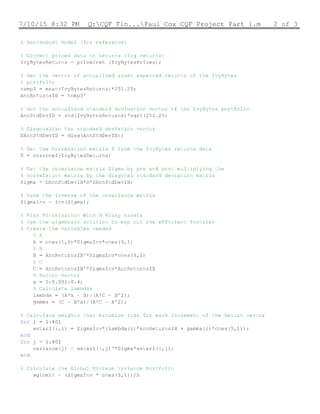 Paul Cox CQF Final Project with MatLab code | PDF