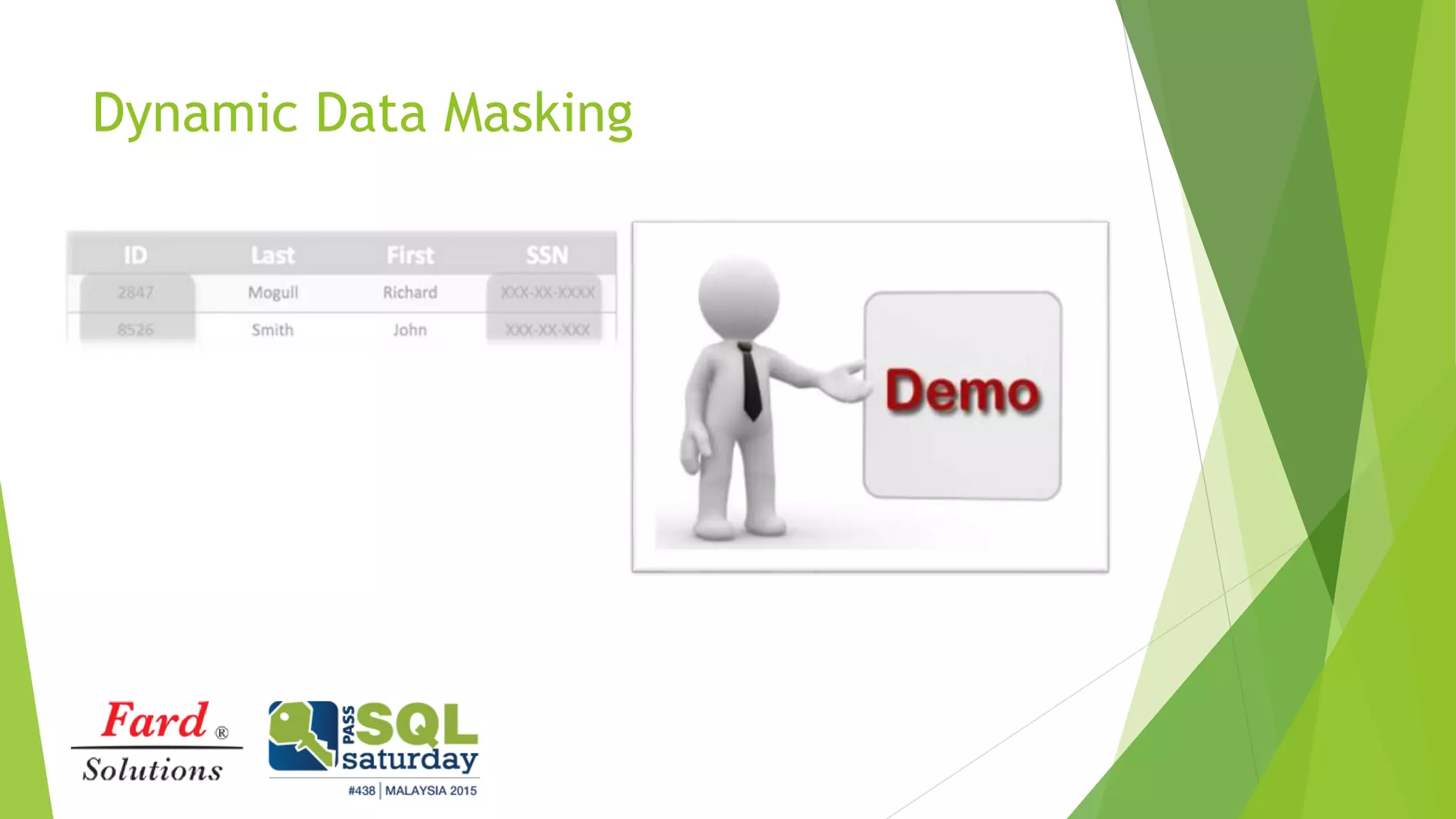 Dynamic Data Masking
 