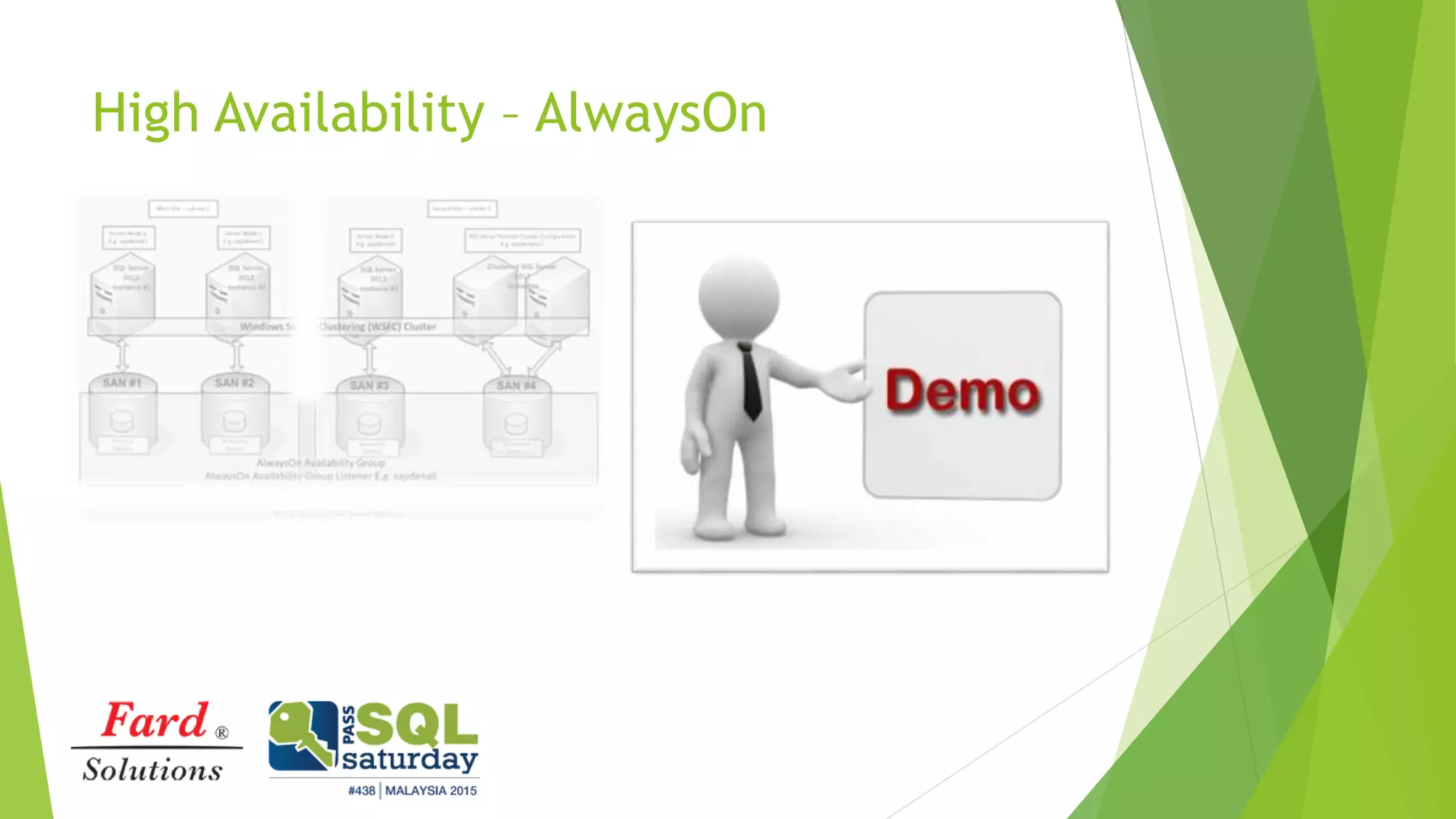 High Availability – AlwaysOn
 