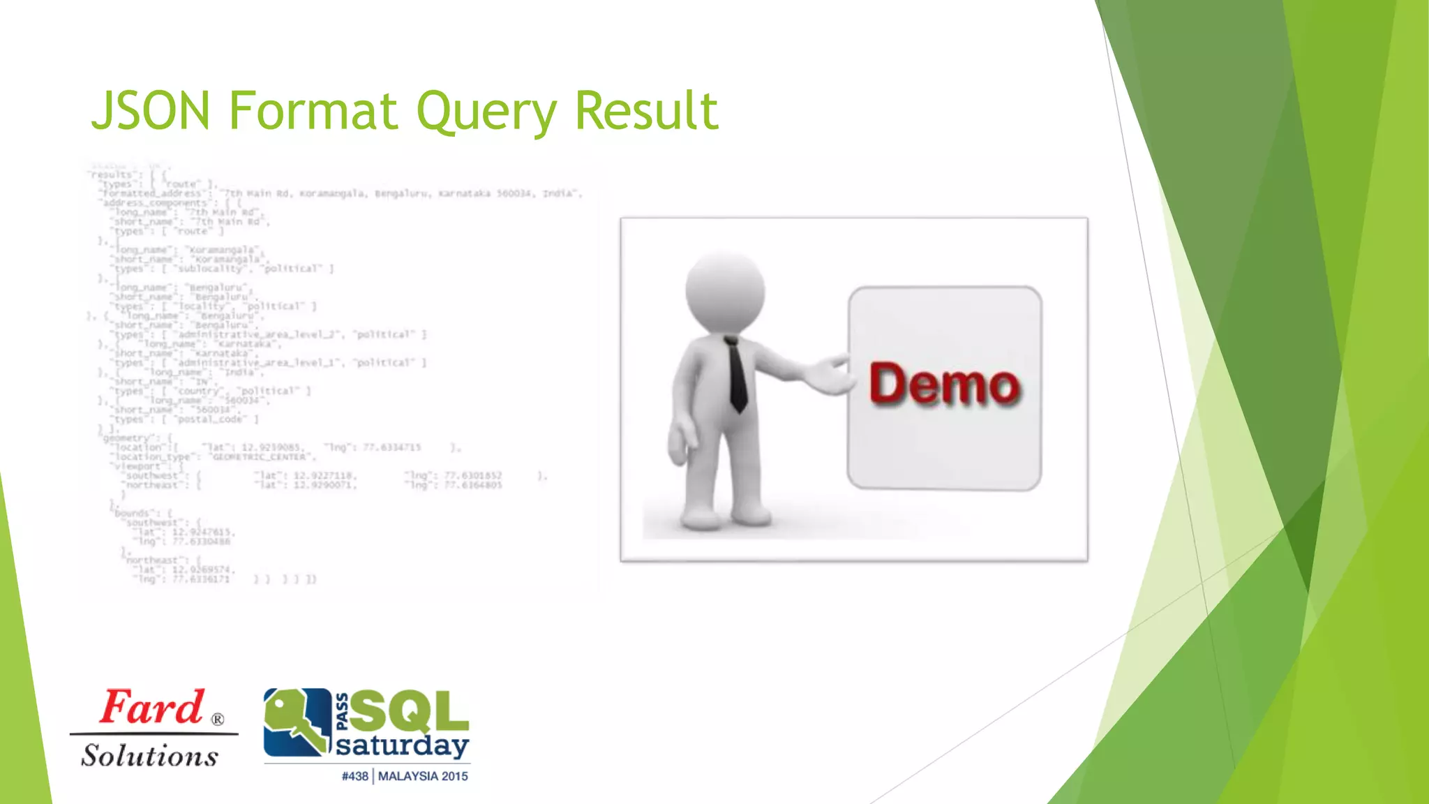 JSON Format Query Result
 