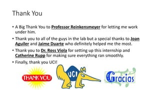 David Weaver - UCI Internship Powerpoint | PPT