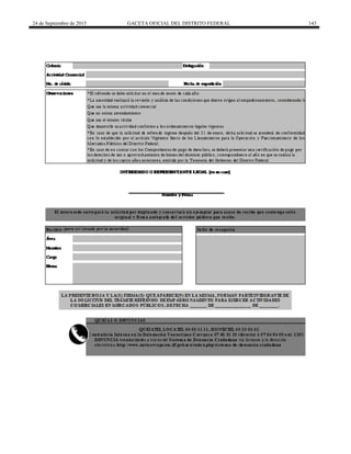 24 de Septiembre de 2015 GACETA OFICIAL DEL DISTRITO FEDERAL 143
 
