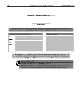 94 GACETA OFICIAL DEL DISTRITO FEDERAL 24 de Septiembre de 2015
 