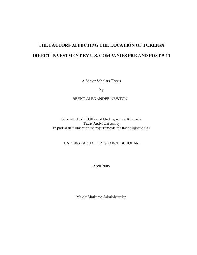 The Factors Affecting the Location of Foreign Direct Investment by U.â€¦