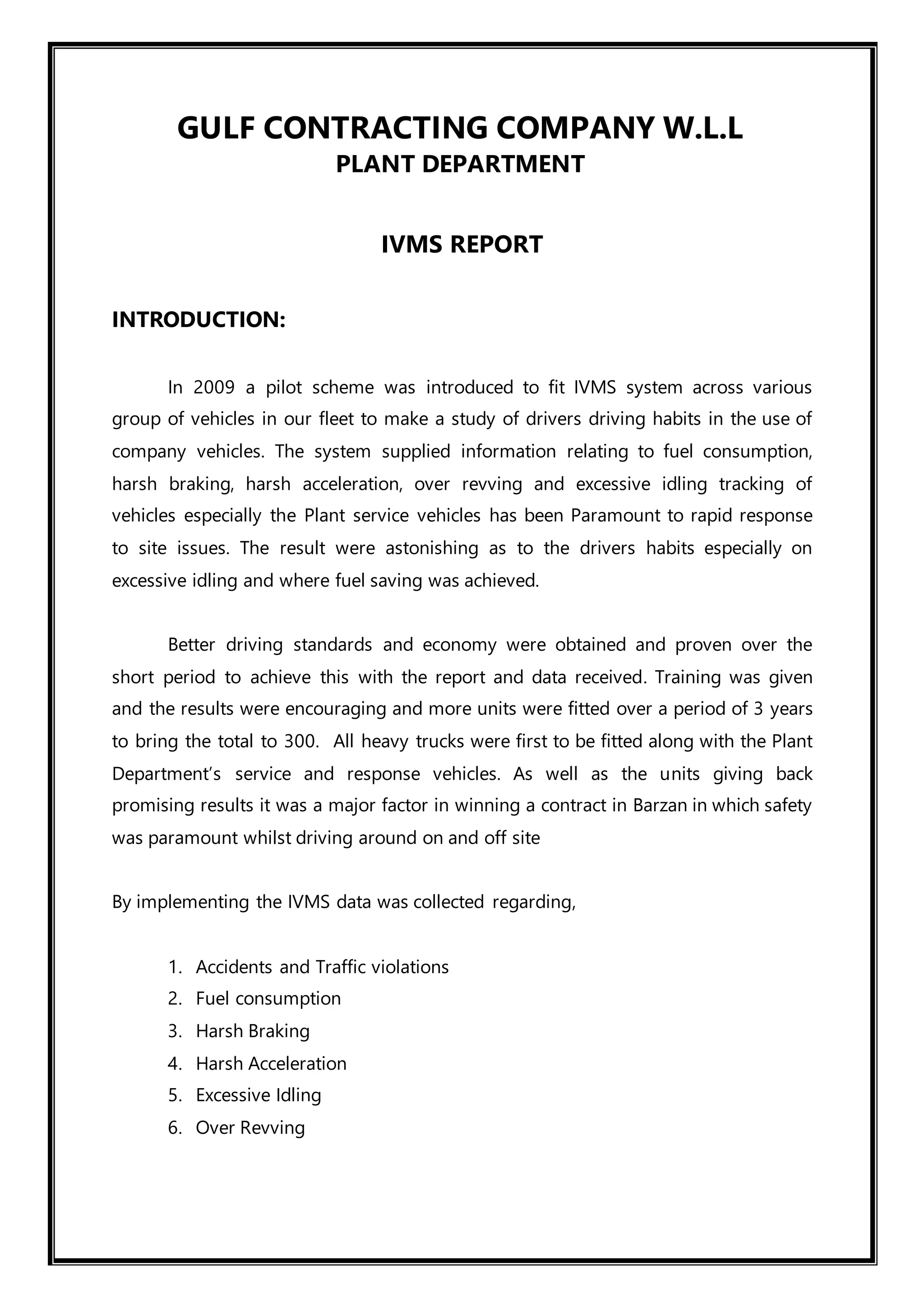 IVMS report | DOCX