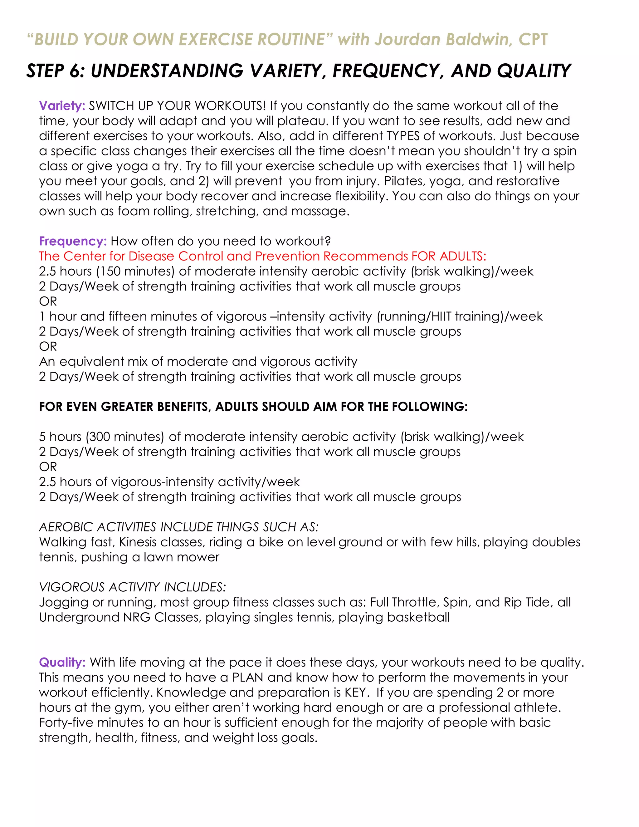 Build Your Own Routine Presentation | PDF
