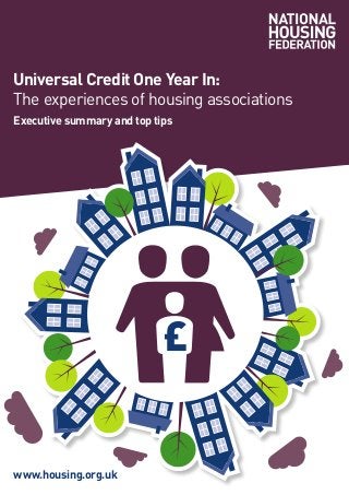 Universal Credit One Year In:
The experiences of housing associations
Executive summary and top tips
www.housing.org.uk
 
