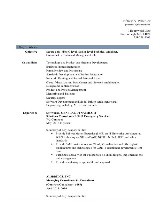 jeffrey wheeler current resume