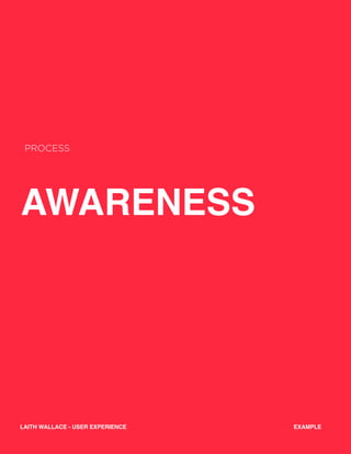 AWARENESS
PROCESS
EXAMPLELAITH WALLACE - USER EXPERIENCE
 