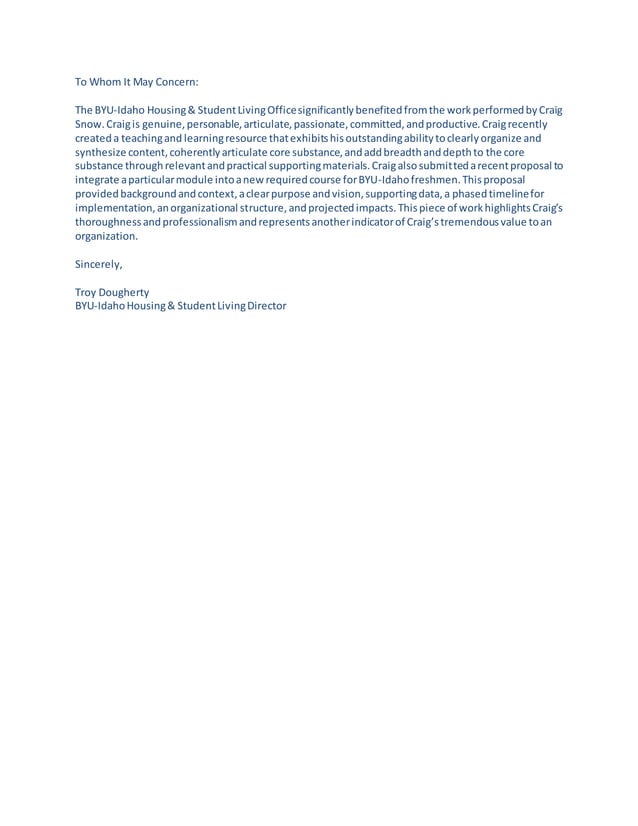 Troy Dougherty Recommendation | DOCX