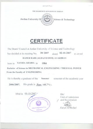 Bachelor Degree Certificate (English) | PDF