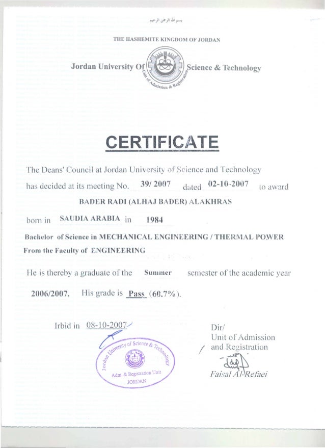 certificate degree