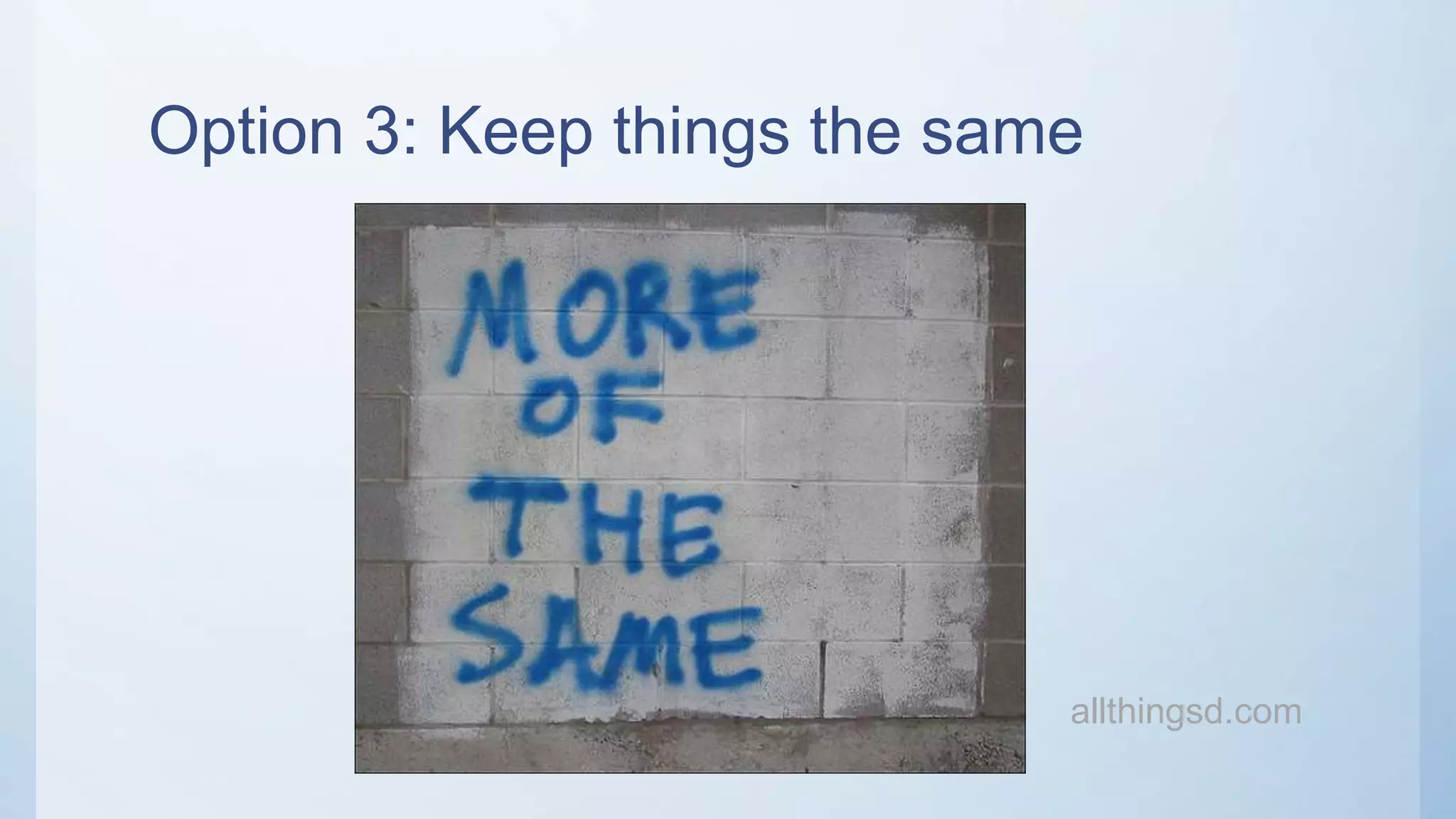 Option 3: Keep things the same
allthingsd.com
 