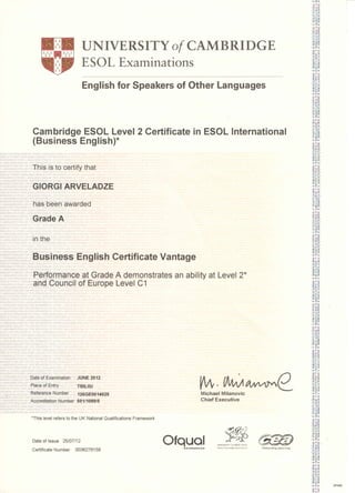 English Certificate
