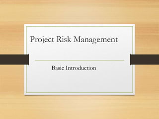 Project Risk Management_intro | PPT