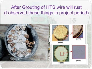 After Grouting of HTS wire will rust
(I observed these things in project period)
 