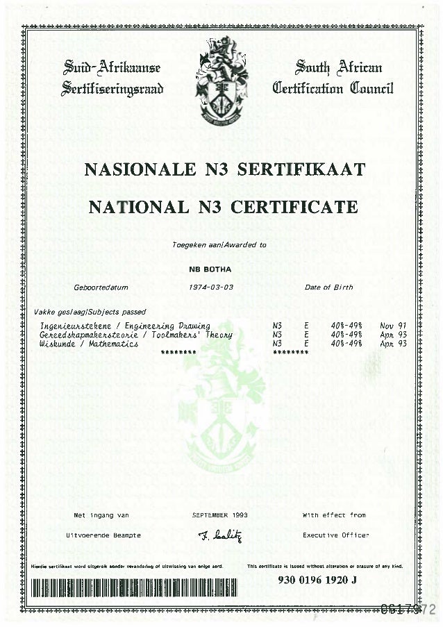 N3 National Certificate