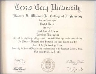 Texas Tech Petroleum Engineering Diploma Rachit - May 20, 2015, 11-47 AM