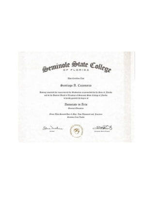 Certification- Associate in Arts Degree