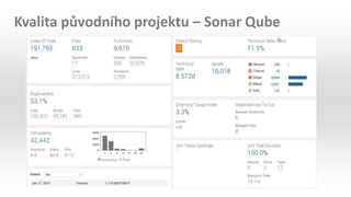 Kvalita původního projektu – Sonar Qube
 