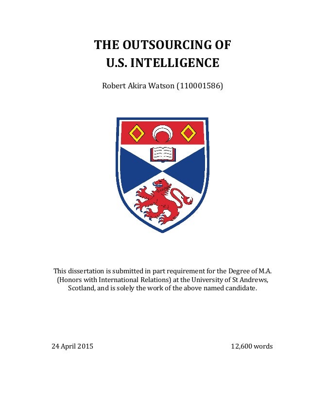 Dissertation on outsourcing