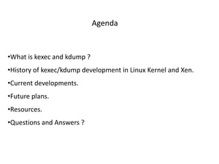 kexec / kdump implementation in Linux Kernel and Xen hypervisor | PDF