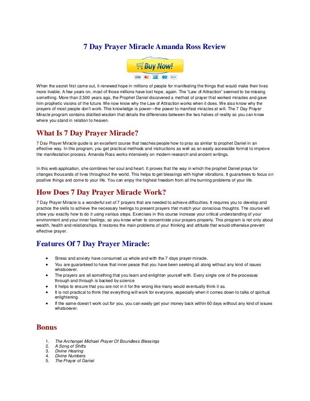 7 Day Prayer Miracle Review - Can You Get Good Results With It?