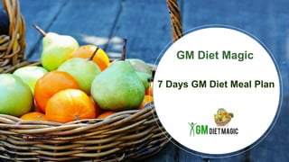GM Diet Magic
7 Days GM Diet Meal Plan
 