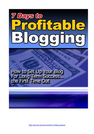 7 days to profitable blogging